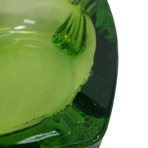 Vtg Anchor Hocking Emerald Green Glass Small Square Ashtray Retro MCM - Picture 3 of 7